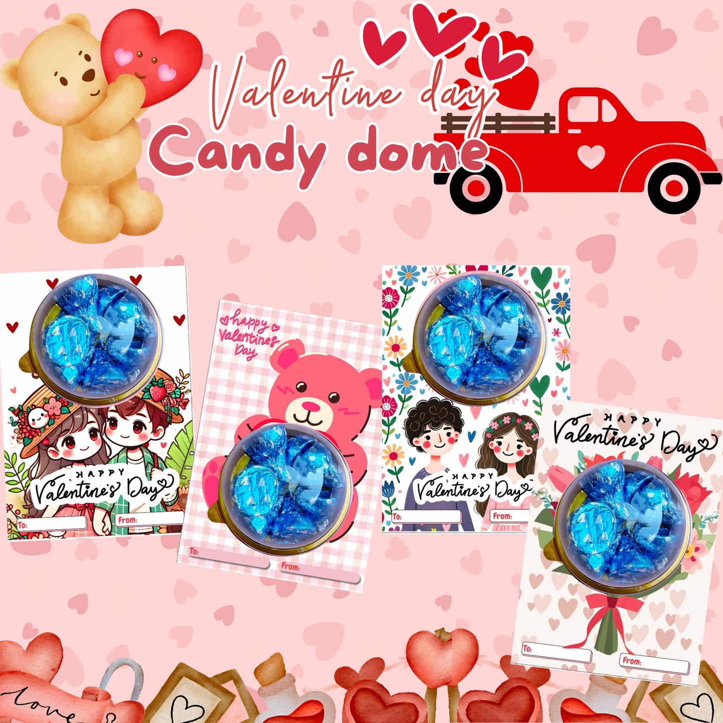 Valentines Bundle (FREE floral clip Backcard)
