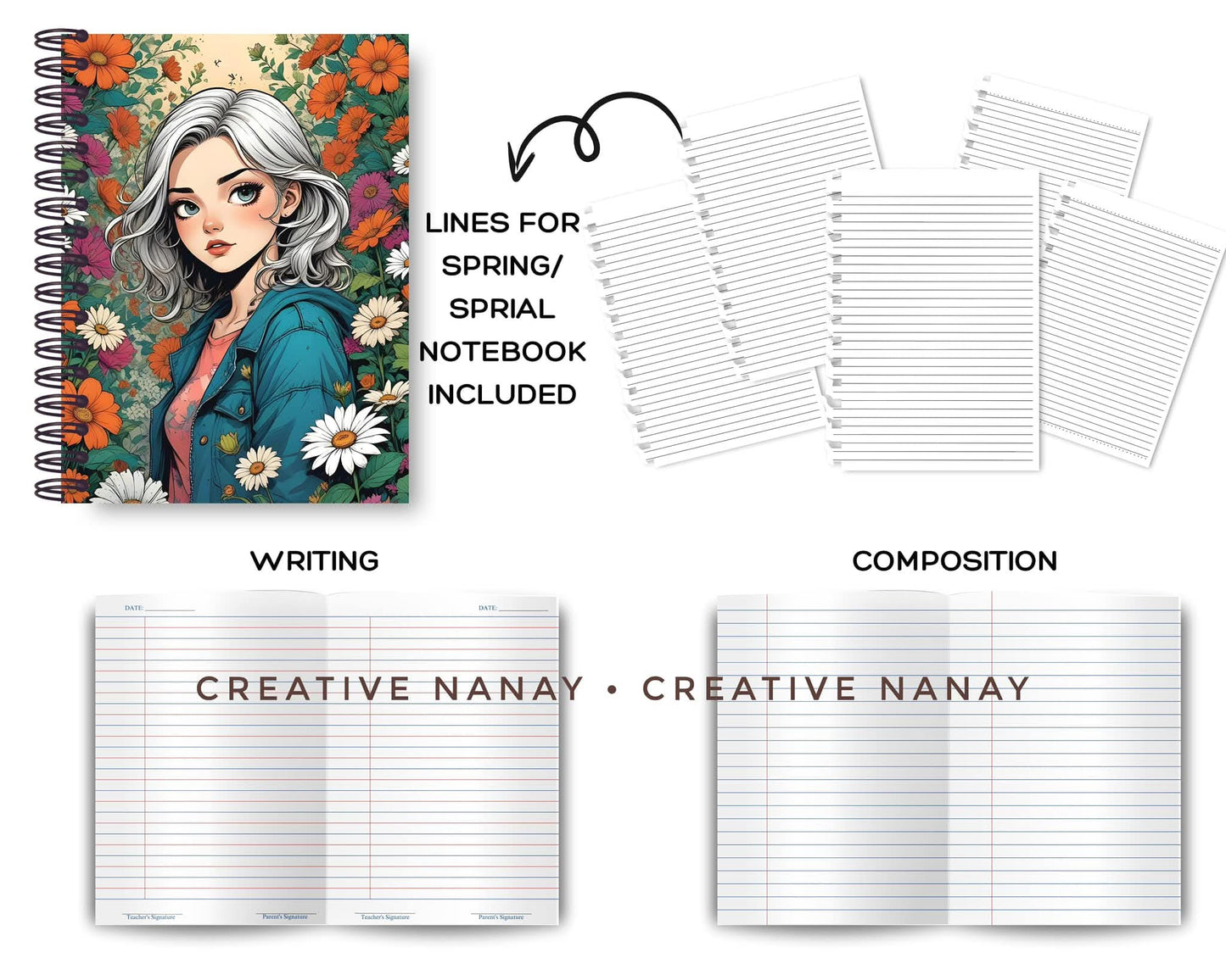 Notebook Cover with Lines