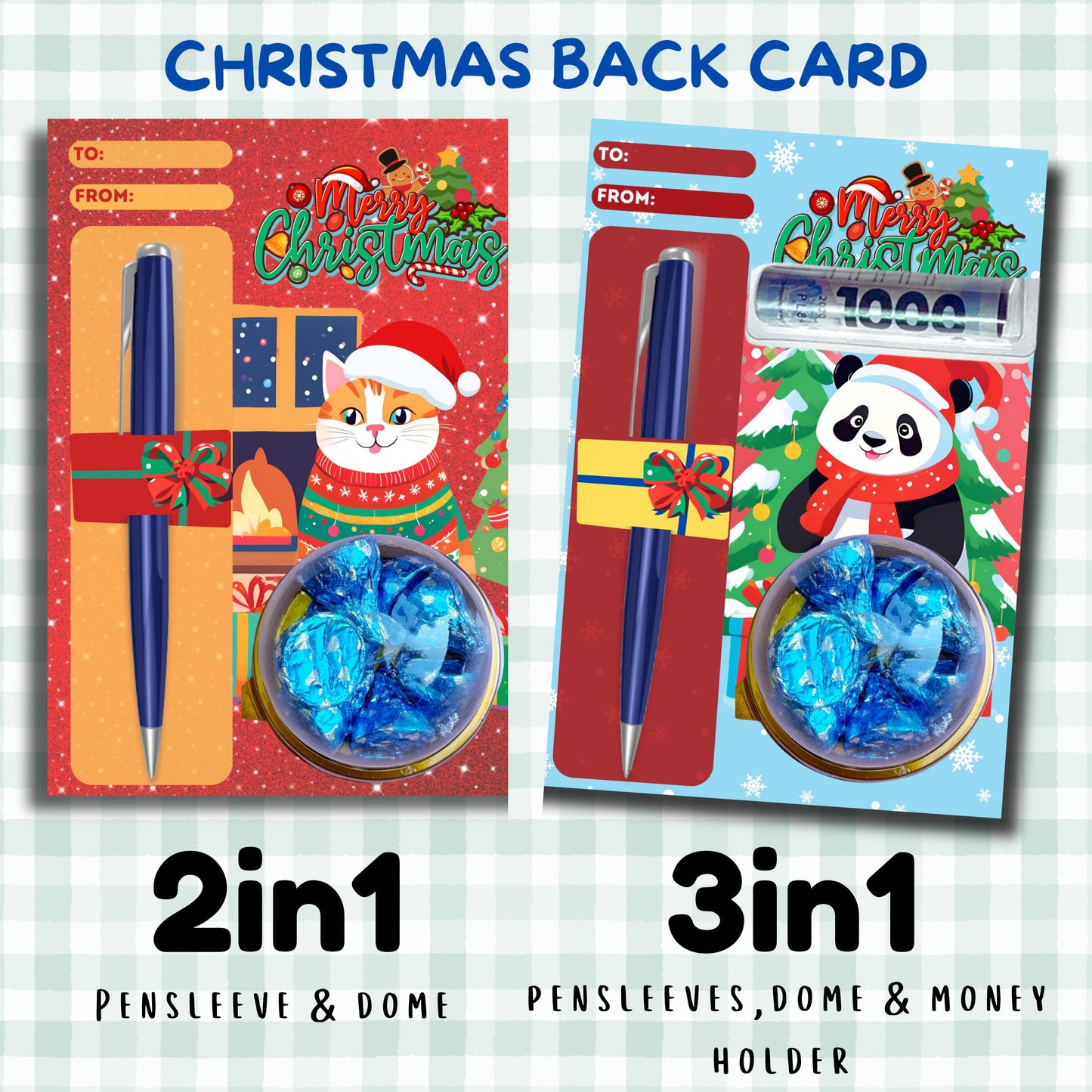 Christmas 2in1/3in1 Backcard