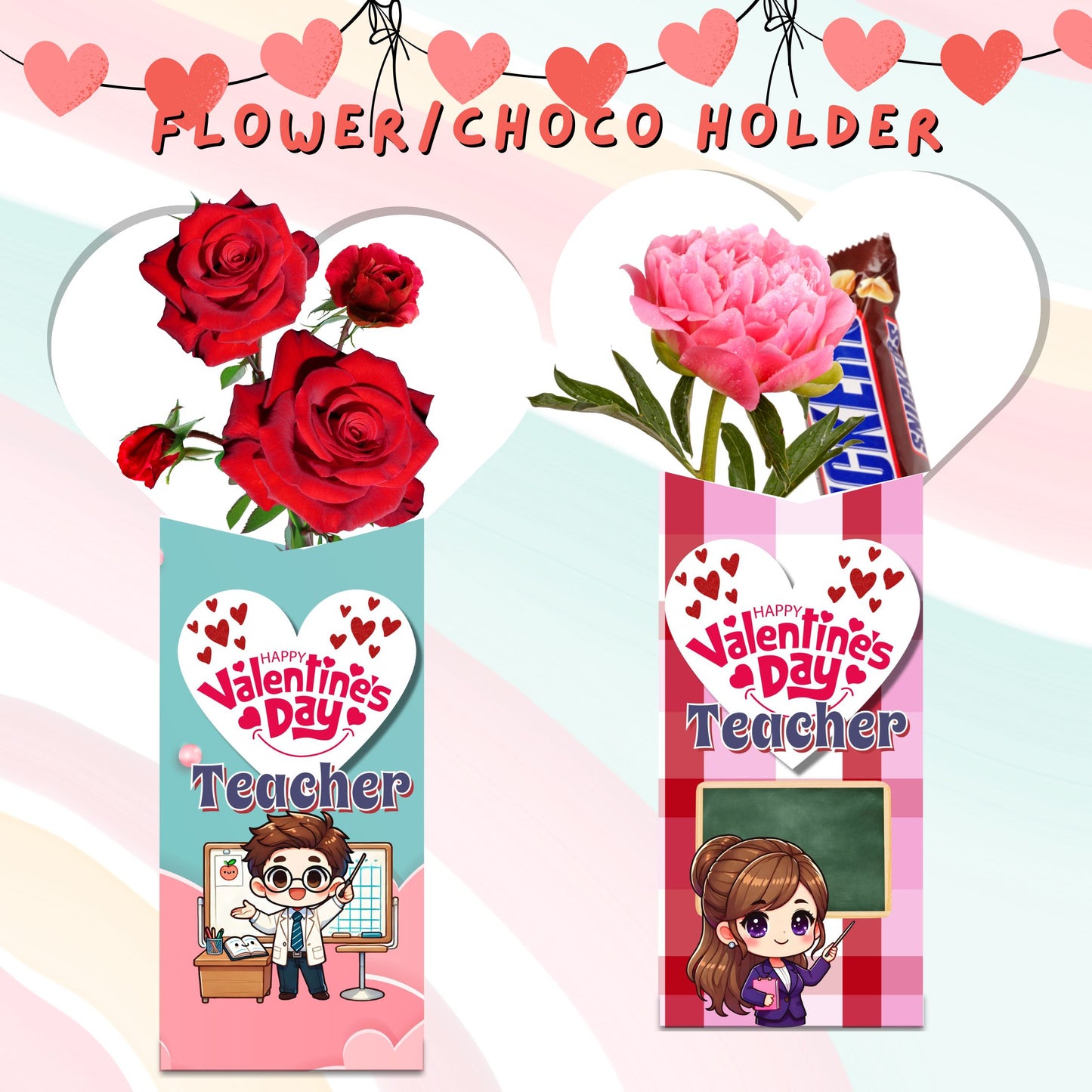 Valentines Flower/choco holder