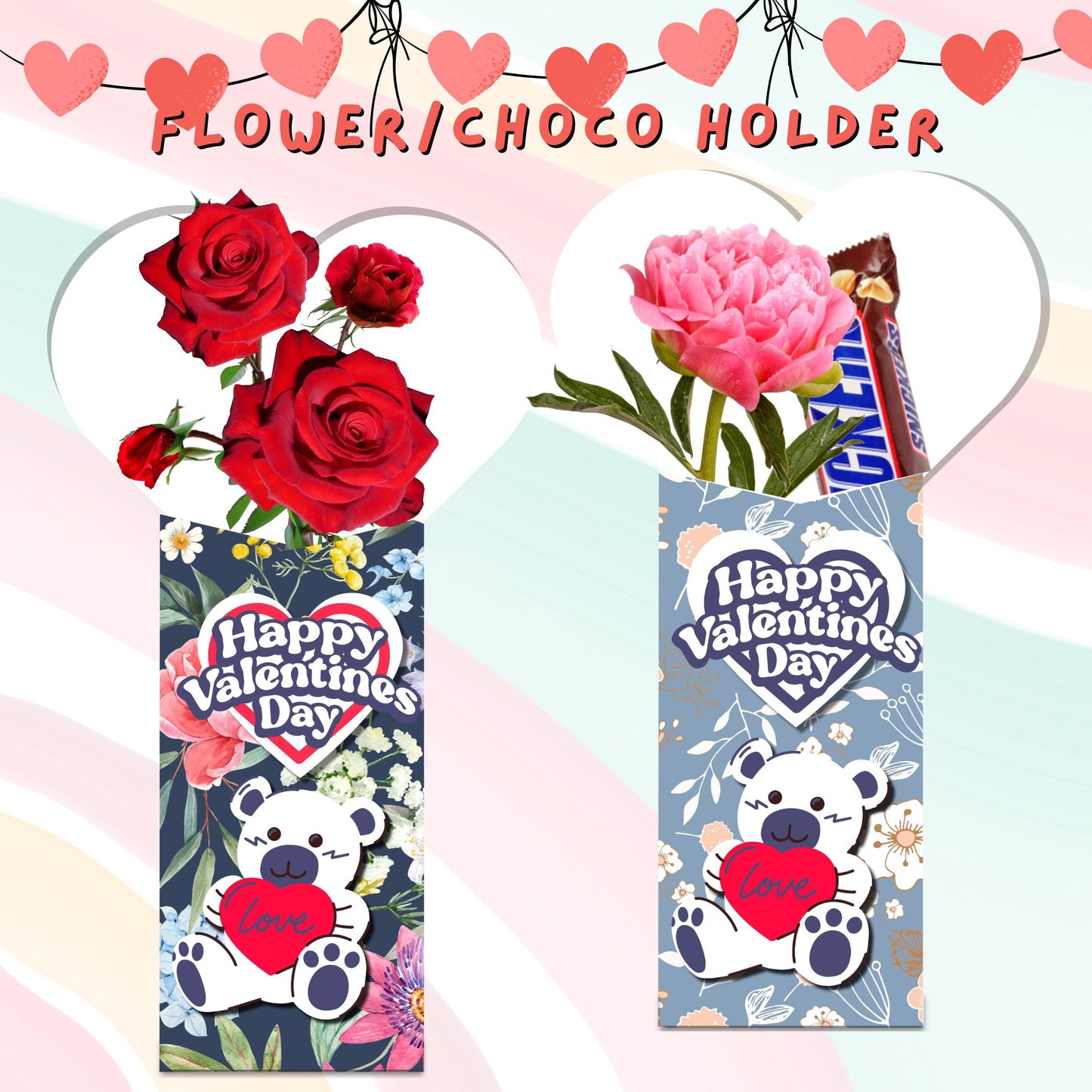 Valentines Flower/choco holder